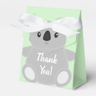 Green Koala Bear Baby Shower Favor Boxes