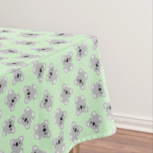 Green Koala Bear Birthday Party Tablecloth