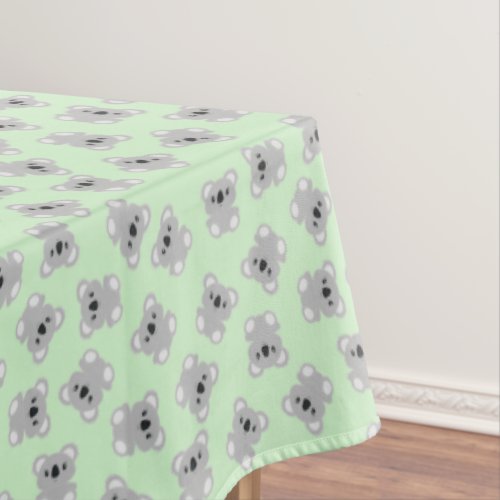 Green Koala Bear Birthday Party Tablecloth