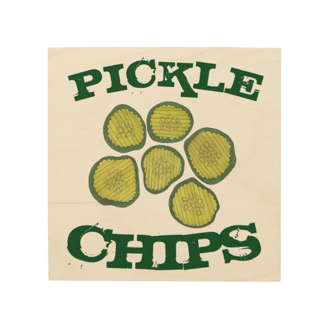 Green Kosher Dill Pickle Chips Food Kitchen Decor (Front)