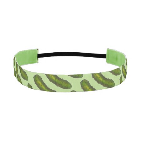Green Kosher Dill Sour Deli Pickle Print Foodie Athletic Headband