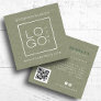 Green Kraft Custom Logo Photo QR Code Social Media Square Business Card