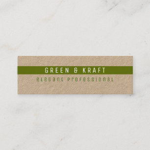 green & kraft elegant professional mini business card