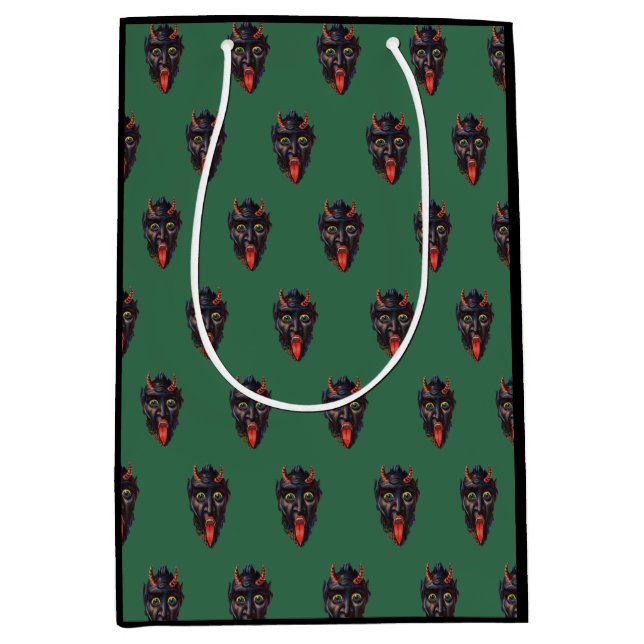 Green Krampus Medium Gift Bag (Front)