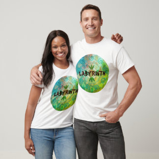 Green Labyrint customisable text round mandala T-Shirt