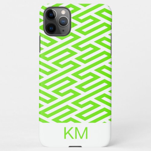 Green Labyrinth Art Deco Geometric iPhone 11Pro Max Case