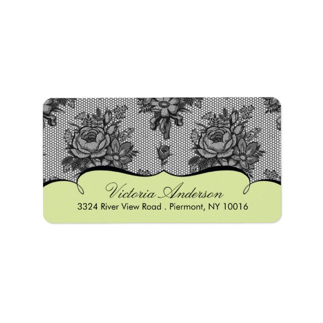 Green Lace Damask Return Address Labels. Label (Front)