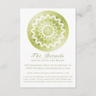 Green Lace Mandala Wedding Enclosure Card