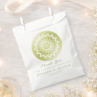 Green Lace Mandala Wedding Favor Bag
