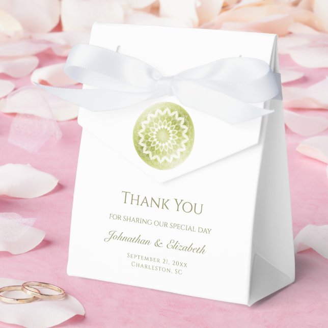 Green Lace Mandala Wedding Favor Boxes (Wedding)