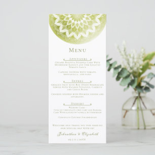 Green Lace Mandala Wedding Menu