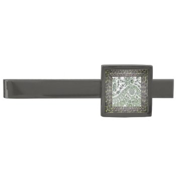 Green Lace Roses Gunmetal Finish Tie Bar by LeFlange at Zazzle