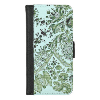Green Lace Roses iPhone 8/7 Wallet Case