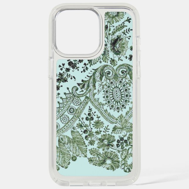 Green Lace Roses Speck iPhone Case (Front)