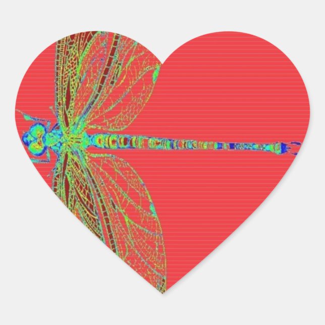 Green Lace wing Deagonfly by Sharles Heart Sticker (Front)