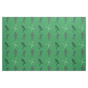 Green lacrosse silhouettes fabric
