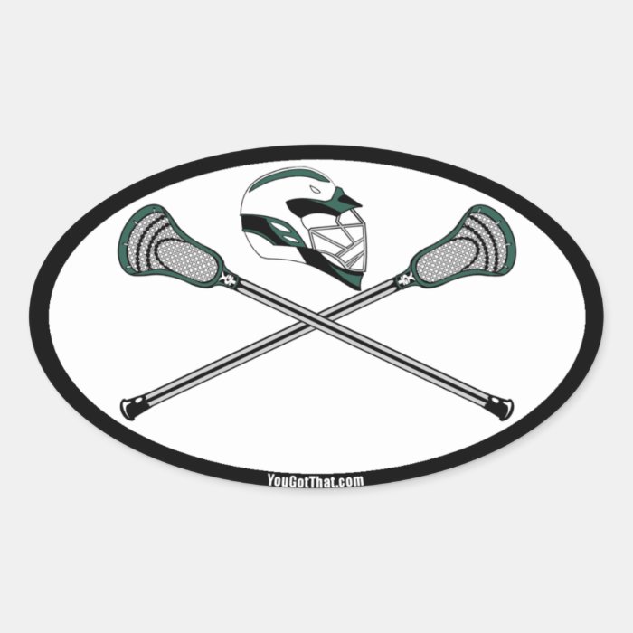 Green Lacrosse Sticks and Helmet Stickers