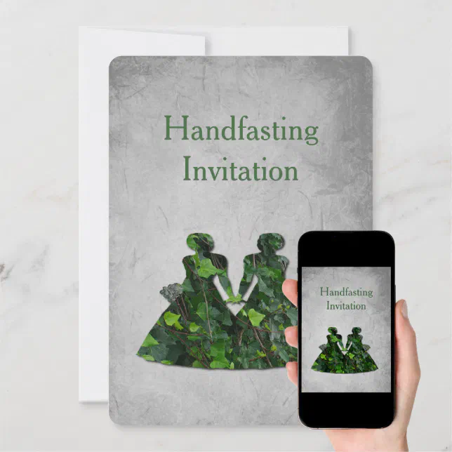 Green Ladies Lesbian Handfasting Invitation | Zazzle