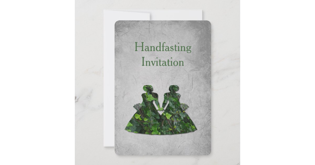 Green Ladies Lesbian Handfasting Invitation | Zazzle