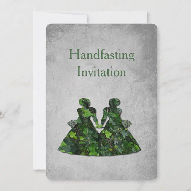 Green Ladies Lesbian Handfasting Invitation | Zazzle