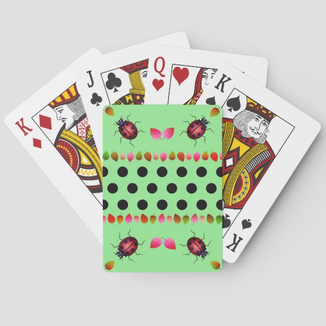 Green Lady Beetle's Luck Poker Cards (Back)