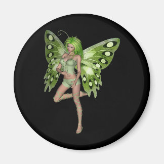 Green Lady Fairy 8 - 3D Fantasy Art - Magnet