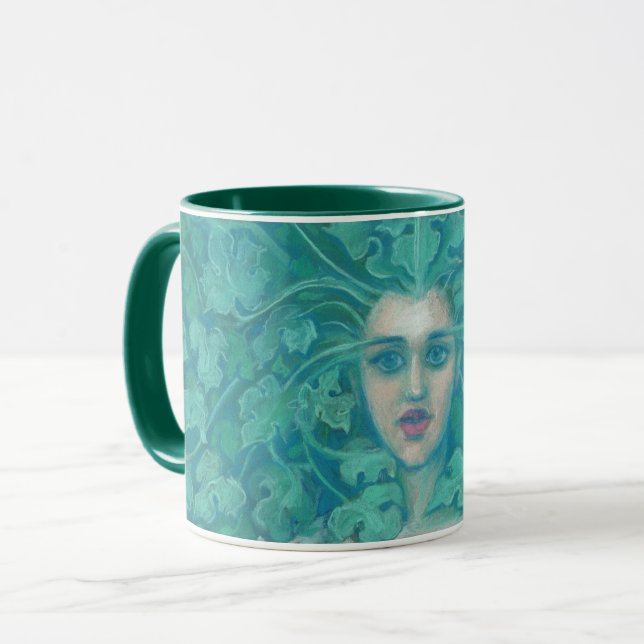 Green Lady / Forest Queen, fantasy art Mug (Front Left)