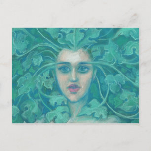 Green Lady / Forest Queen, fantasy art Postcard