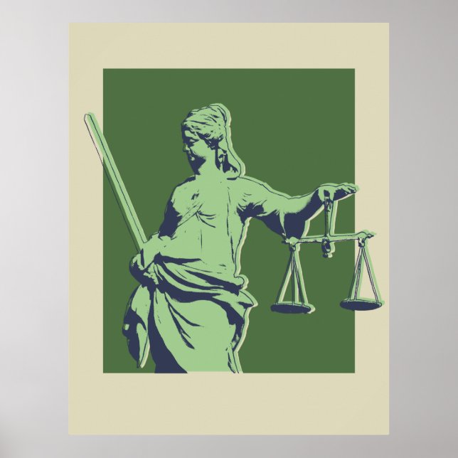 Green Lady Justice Pop Art Poster (Front)