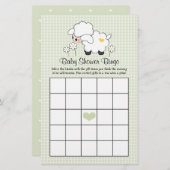Green Lamb Baby Shower Bingo (Front/Back)