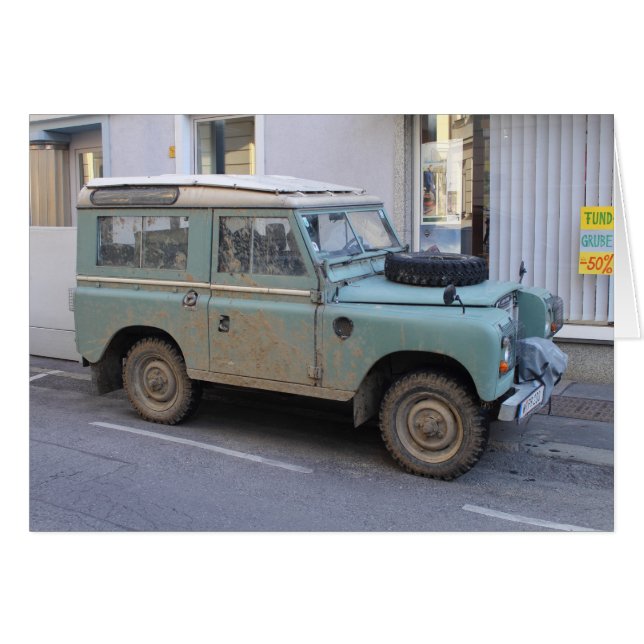 Green Land Rover Cards (Front Horizontal)