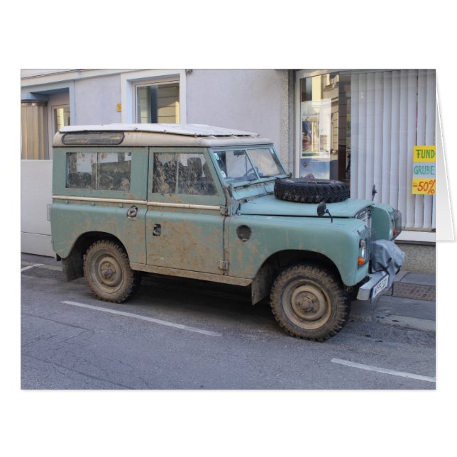 Green Land Rover Cards (Front Horizontal)