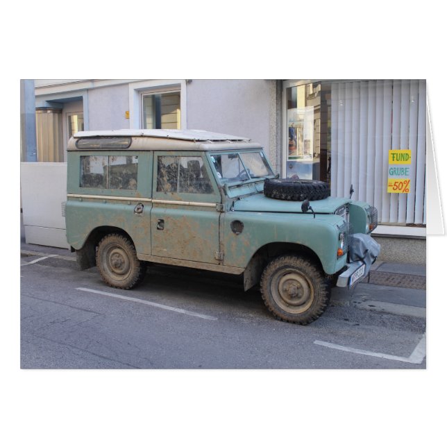 Green Land Rover Cards (Front Horizontal)