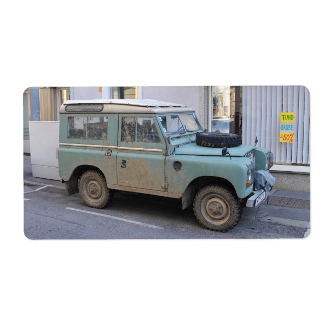 Green Land Rover Label (Front)