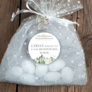 Green landscape A SWEET ending to a new BEGINNING Classic Round Sticker