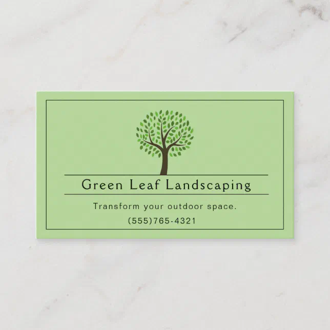 Green Landscaping Yard Garden Service Business Card Zazzle
