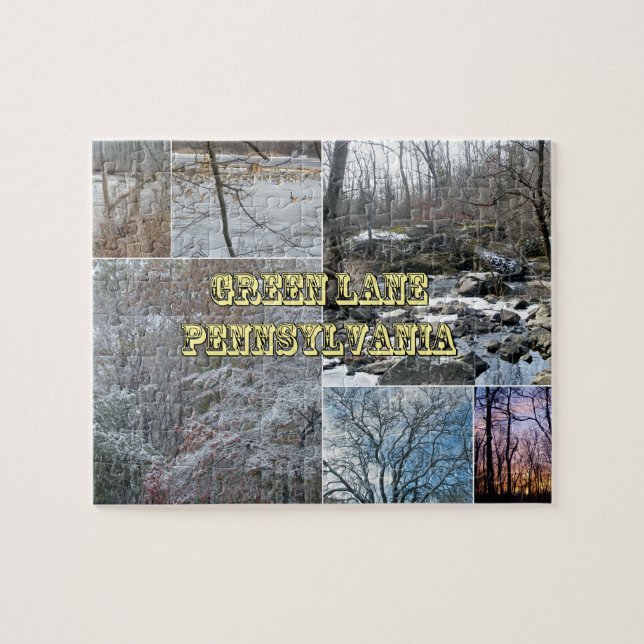 Green Lane Pennsylvania Collage - Winter Jigsaw Puzzle (Horizontal)