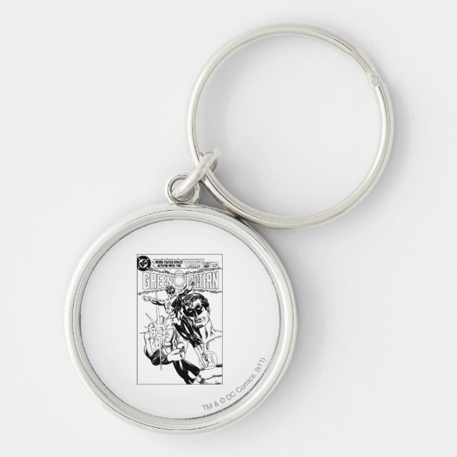Green Lantern - Action Comic Cover, Black and Whit Keychain (Front)