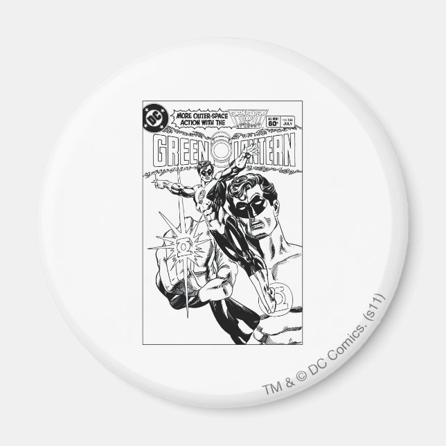 Green Lantern - Action Comic Cover, Black and Whit Magnet (Front)