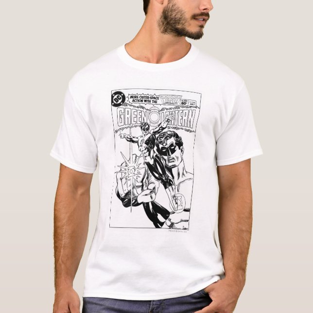 Green Lantern - Action Comic Cover, Black and Whit T-Shirt (Front)