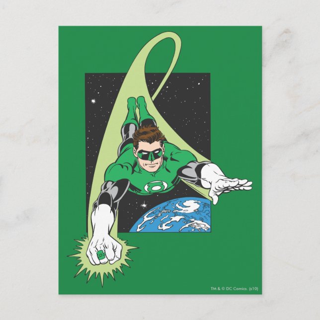 Green Lantern and Earth Postcard (Front)