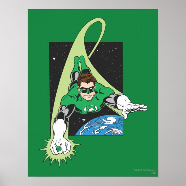 Green Lantern and Earth Poster (Front)
