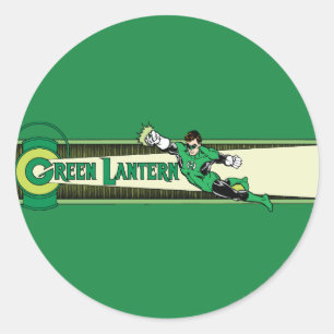 Green Lantern and Logo Classic Round Sticker