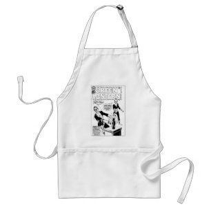 Green Lantern and Sinestro Cover, Black and White Adult Apron