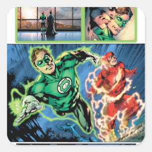 Green Lantern and The Flash Panel Square Sticker