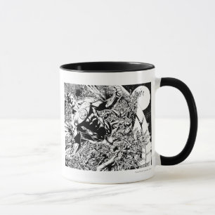 Green Lantern and the Moon - Black and White Mug