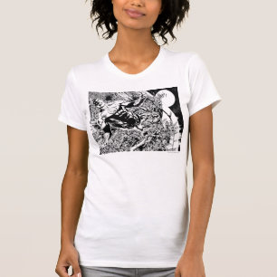 Green Lantern and the Moon - Black and White T-Shirt