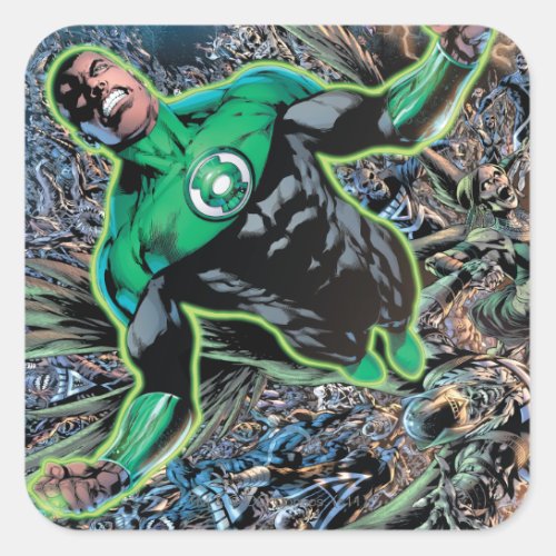 Green Lantern and the Moon Square Sticker
