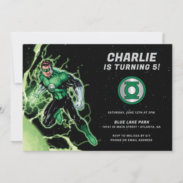 Green Lantern Boys Birthday  Invitation (Front)