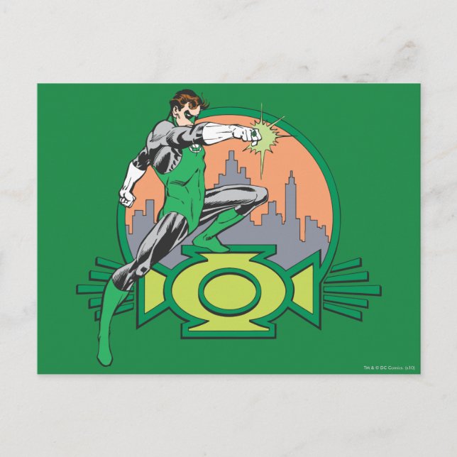 Green Lantern City Background and Logo Postcard (Front)